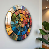 Chromia Round Glass Wall Art - Tempered Glass Circle Wall Decor