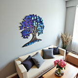 Midnight Blue - Tree of Life Wood Wall Art  - Modern Nature Home Decor