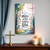 Christian Glass Wall Art - [For I know the plans I have for you, declares the Lord. (Jeremiah 29 11)] Bible Scripture Decor