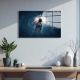 Astronaut Panoramic Tempered Glass Wall Art - Horizontal Rectangular Wall Decor