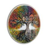 Harmony Tree Of Life, Tempered Glass Round Wall Art - Tempered Glass Circle Wall Decor