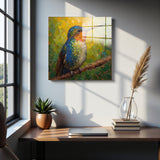 Whisper Square Tempered Glass Wall Art - Abstract Design - Large Glass Decor for Living Room & Office