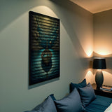 Abyssal Symmetry – 3D Carved Wood Wall Art - Textured Vertical Wall Decor