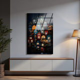 Dreamscape House Vertical Glass Wall Art - Tempered Glass Rectangular Wall Decor