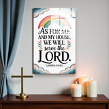 Christian Glass Wall Art - [As for me and my house, we will serve the Lord. (Joshua 24 15)] Bible Scripture Decor)