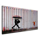 Banksy – 3D Carved Wood Wall Art - Textured Horizontal Wall Decor