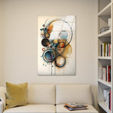 Circular Harmony Vertical Glass Wall Art - Tempered Glass Rectangular Wall Decor