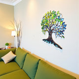 Tree Of Life Green Oasis Vibrant Metal Wall Art – Laser Cut, UV Printed & Powder Coated Colorful Decor