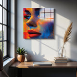 Pulse Square Tempered Glass Wall Art - Abstract Design - Large Glass Decor for Living Room & Office