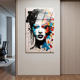 Color Burst Vertical Glass Wall Art - Tempered Glass Rectangular Wall Decor