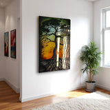Tree Of Life Kaela Vertical Glass Wall Art - Tempered Glass Rectangular Wall Decor