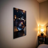 Celestial Orb – 3D Carved Wood Wall Art - Textured Vertical Wall Decor