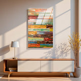 Classy Vertical Glass Wall Art - Tempered Glass Rectangular Wall Decor