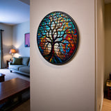 Radiance Tree Of Life Wall Decor – Round 3D Carved Wood Wall Art