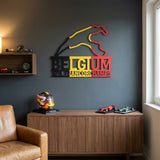 Spa-Francorchamps Formula One Metal Race Map – Belgium Flag Wall Art