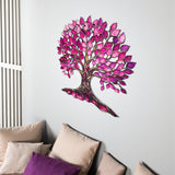 Tree Of Life Pink Lal Vibrant Metal Wall Art – Laser Cut, UV Printed & Powder Coated Colorful Decor