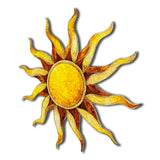 Fire Sun Vibrant 3D Metal Wall Art – Laser Cut, UV Printed & Powder Coated Colorful Decor