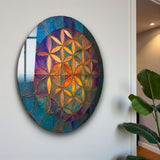 Fracta Round Glass Wall Art - Tempered Glass Circle Wall Decor