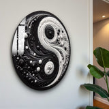 Balance Round Glass Wall Art - Tempered Glass Circle Wall Decor