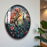 Blossom Round Glass Wall Art - Tempered Glass Circle Wall Decor