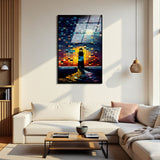 Guiding Light Vertical Glass Wall Art - Tempered Glass Rectangular Wall Decor