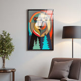 Forest Guardian Vertical Glass Wall Art - Tempered Glass Rectangular Wall Decor