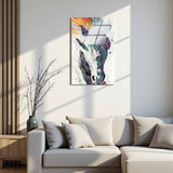 Spectral Steed Vertical Glass Wall Art - Tempered Glass Rectangular Wall Decor