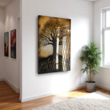 Tree Of Life Velora Vertical Glass Wall Art - Tempered Glass Rectangular Wall Decor