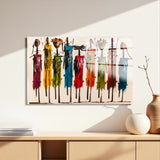 African Panoramic Tempered Glass Wall Art - Horizontal Rectangular Wall Decor