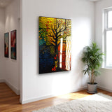 Tree Of Life Aurum Vertical Glass Wall Art - Tempered Glass Rectangular Wall Decor