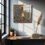 Ancient Square Tempered Glass Wall Art - Abstract Design - Large Glass Decor for Living Room & Office