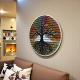 Harmony Tree Of Life Wall Decor – Round 3D Carved Wood Wall Art