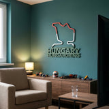 Hungaroring Formula One Metal Race Map – Hungary Flag Wall Art