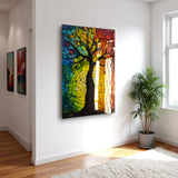 Tree Of Life Solara Vertical Glass Wall Art - Tempered Glass Rectangular Wall Decor