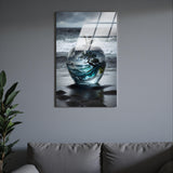 Liquid Desire Vertical Glass Wall Art - Tempered Glass Rectangular Wall Decor
