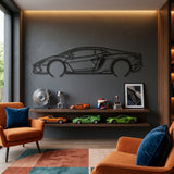 Lamborghini Temerario 2026 Black Metal Car Wall Art