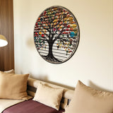 Serenity Tree Of Life Wall Decor – Round 3D Carved Wood Wall Art