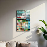 Digital Mosaic Vertical Glass Wall Art - Tempered Glass Rectangular Wall Decor