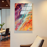 Crimson Tide Vertical Glass Wall Art - Tempered Glass Rectangular Wall Decor