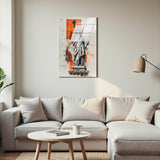 Liberty Abstract Vertical Glass Wall Art - Tempered Glass Rectangular Wall Decor