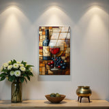 Tuscan Stillness Vertical Glass Wall Art - Tempered Glass Rectangular Wall Decor