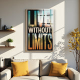 Motto Live Without Limits Vertical Glass Wall Art - Tempered Glass Rectangular Wall Decor
