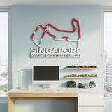 Marina Bay Street Circuit Formula One Metal Race Map – Singapore Flag Wall Art