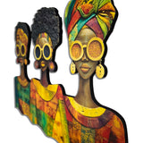 African Women Wall Art "Sisters in Style" Trio Modern Ethnic Design