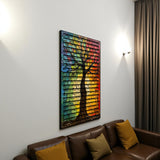 Solara – 3D Carved Wood Wall Art - Textured Vertical Wall Decor - Tree Of Life