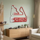 Bahrain International Circuit Formula One Metal Race Map – Bahrain Flag Wall Art