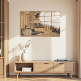 Newspapers Panoramic Tempered Glass Wall Art - Horizontal Rectangular Wall Decor