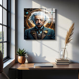 Genius Square Tempered Glass Wall Art - Abstract Design - Large Glass Decor for Living Room & Office