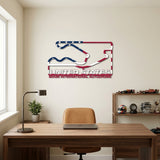 Miami International Autodrome Formula One Metal Race Map – USA Flag Wall Art