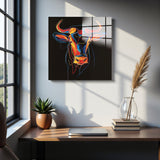 Vibrance Square Tempered Glass Wall Art - Abstract Design - Large Glass Decor for Living Room & Office